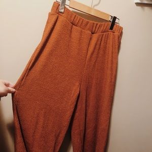 Wide leg rust red pants